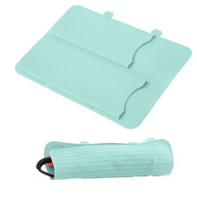 Curling Iron Sleeve Silicone Insulated Mat Pouch Heat-Resistant Anti-Slip Holder For Flat Irons 30x20.5 cm Green