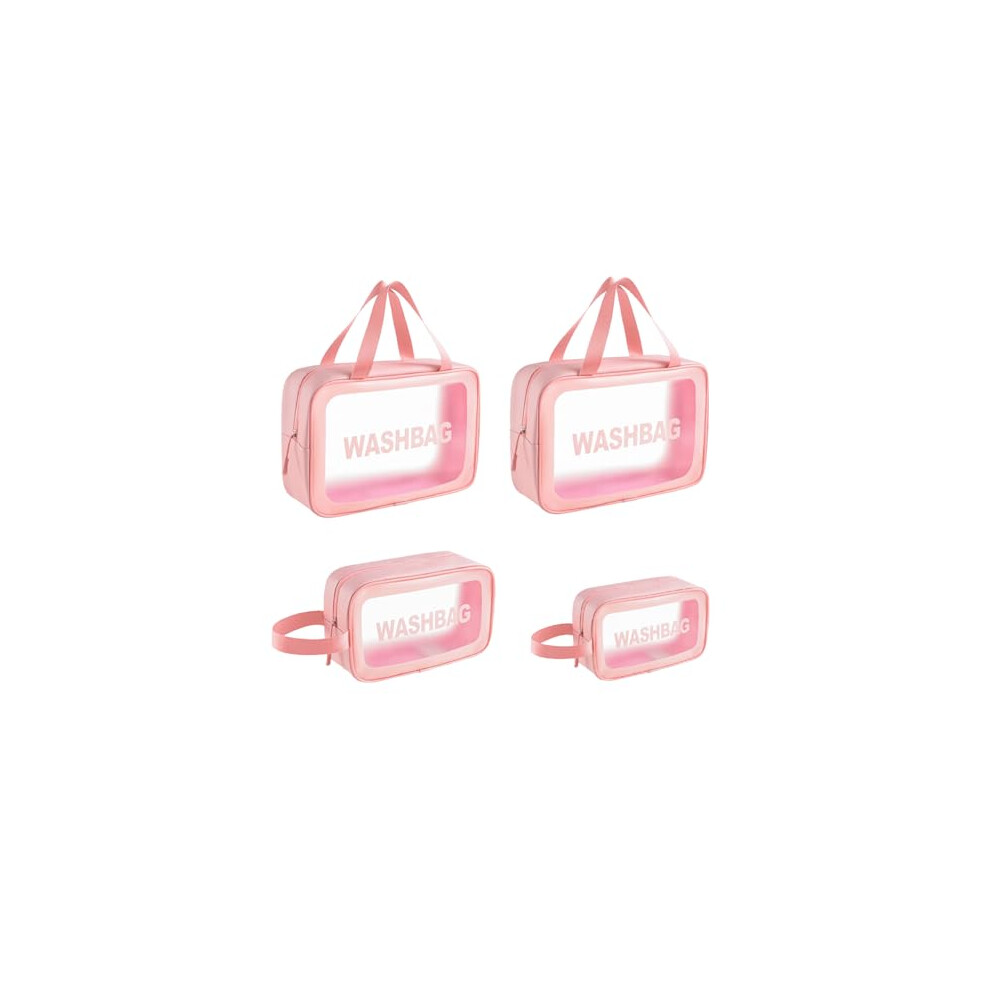 Transparent Waterproof Beach Bag Set Of 4 PVC Clear Cosmetic Organisers For Women Travel Toiletries, Swimming And Camping-image-OPC-PMBGQJM-NEW