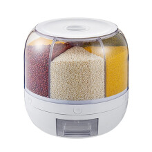 Grain Dispenser 6-Grid PP Material Rotation-Proof Grain Storage Organization For Home Kitchen 5kg/11.0lb Capacity