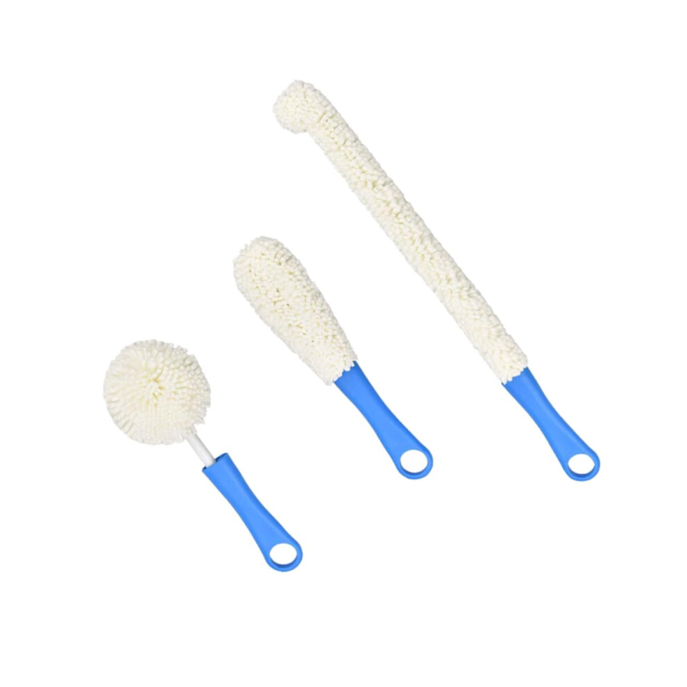 3pcs Flexible Cup Cleaning Tools For Goblets Wine Glasses And Bottles Sponge Brushes Glassware Cleaning Set For Home Use