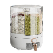 360-Degree Rotating Cereal Dispenser, Dry Food Storage Container, Rice And Grain Storage, Removable Lid, 23.5x29 cm, Countertop Organizer