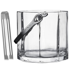 Ice Bucket With Lid And Ice Tongs, Clear Storage Tub For Wine Champagne Or Beer Bottles