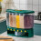 Grain Dispenser Large Capacity 6 Compartments Multifunctional Rice Storage Container Kitchen Countertop Green 1