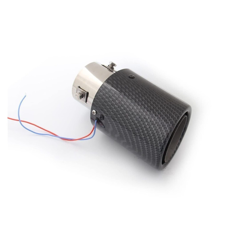 Muffler Universal Car Exhaust Tip Pipe With Led Outlet Exhaust Tailpipe Silencer Tp-1009-Zj-Bl Red/Blue/Light 9354506350406
