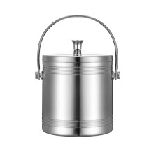 Ice Bucket Stainless Steel Double Wall Insulated With Lid 2L For Cocktail Bar Champagne Bucket Wine Home Bar