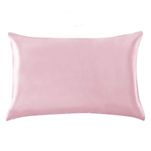 Taie d'oreiller en soie rose, 50 x 75 cm, fermeture éclair invisible, 1 pièce