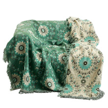 Käännettävä punottu hapsuilla koristeltu sohvapäiväpeite, 150 cm x 200 cm