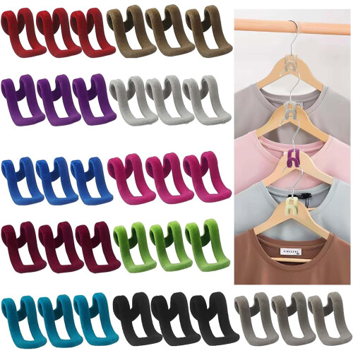 Kleiderbügel Haken,Platzsparende Rutschfester Beflockungshaken,
33Pcs