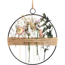 Trockenblumen Kranz 25cm, Hängende Boho Türkranz mit Trockenblumen