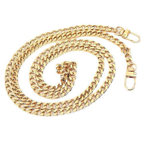 Gold bag chain, 1.2m, comfortable shoulder strap for bags, replacement chain