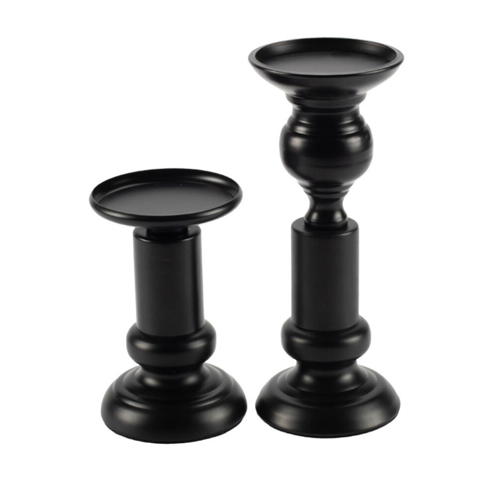Candlestick 2-piece set, black vintage metal candle holders-image-OPC-PMBGVYY-NEW