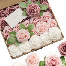 Künstliche Rosen, Schaumrosen mit Stielen DIY Hochzeit Party Deko 25er