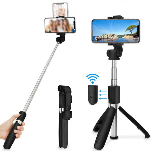 Bluetooth Selfie Stick Tripod Extendable Pole Smartphone Holder