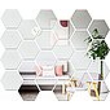 24 Adhesivos de Pared Hexagonales con Efecto Espejo 3D Acrílico