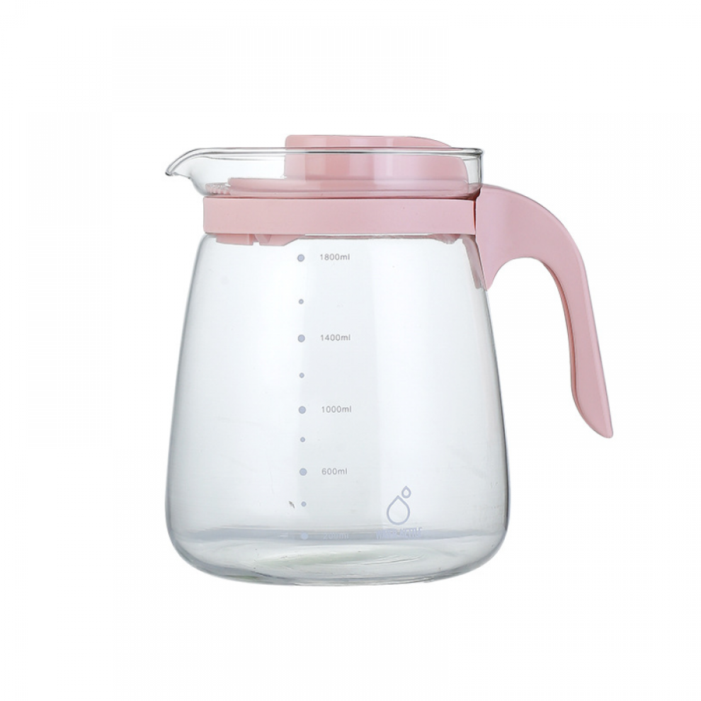 Glass pitcher 1.7 liter carafe with filter, lid, iced tea water pitcher 1700ml-image-OPC-PMBGWC6-NEW