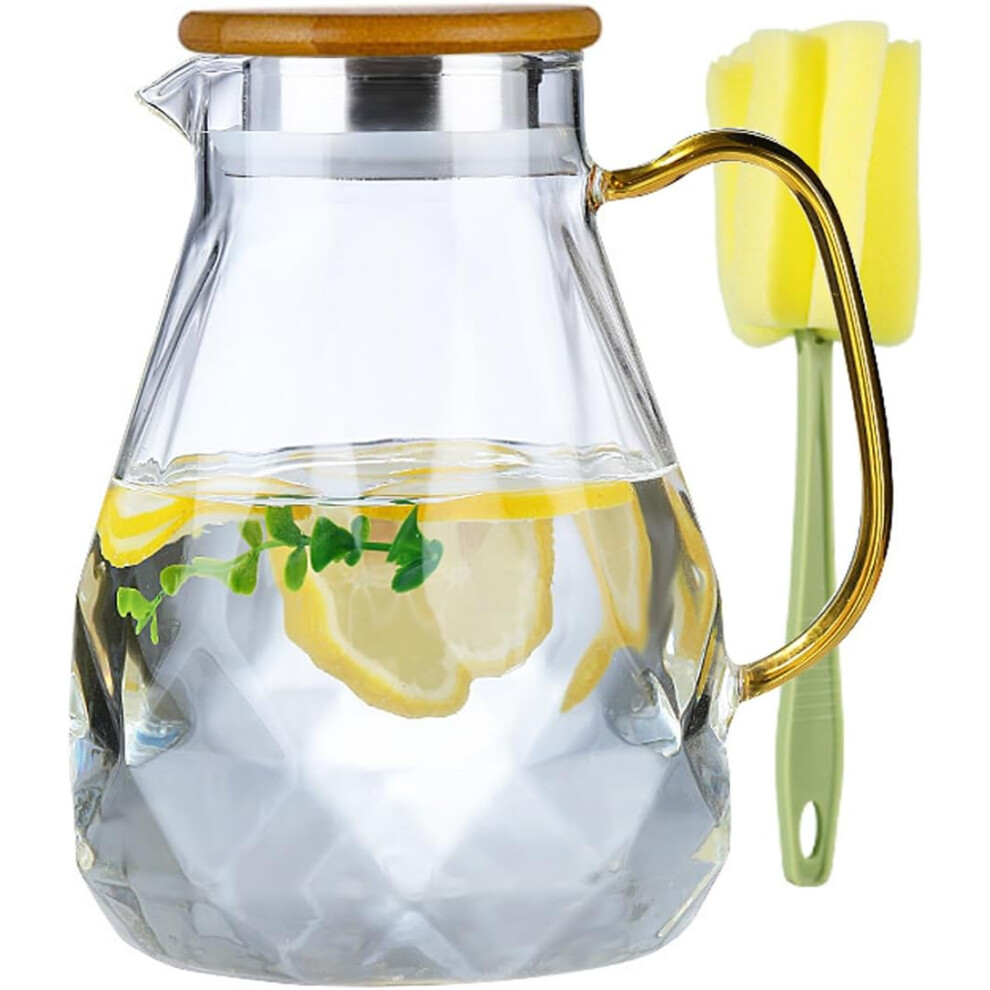 Borosilicate glass carafe with lid and spout - 2L Glass Jug-image-OPC-PMBGWDX-NEW