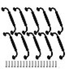 Meubelgreep, 10 stuks, lade-/deurgreep, aluminiumlegering, 128 mm, zwart