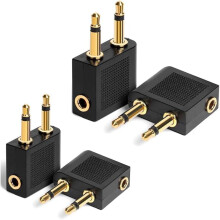 Lot de 4 adaptateurs pour casque audio d'avion