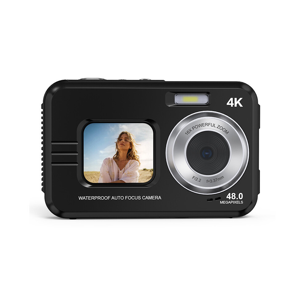 Underwater camera waterproof 48MP/4K/16x zoom/dual screen/auto focus Black-image-OPC-PMBFPQQ-NEW