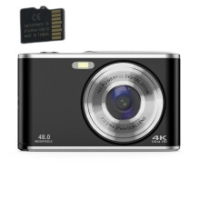 Digitalkamera 4K 48MP 16x Zoom Webcam mit 32GB Speicherkarte Black