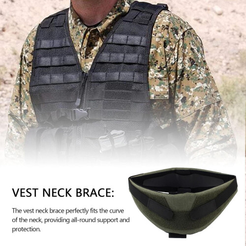 Neck Protector Reinforced Neck Support Collar Pad - Protective Vest Accessory, Universal Fit 1