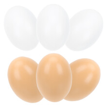 6Pcs White Wooden Emulated Eggs Child DIY Painting Eggs for