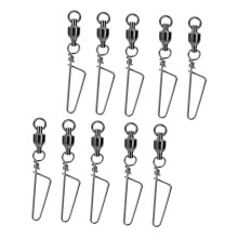 Saltwater Fishing Tackle Snap Swivels 10-Piece Set Ball Bearings High-Speed Rotation For Anglers