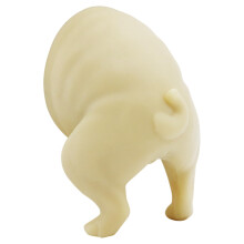 Toothpaste Dispenser Self-Closing Silicone Dog Themed Puppy Size L Khaki Color