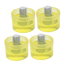 Rubber Mallet Heads 4-Piece Replacement Tips, Shock-Resistant, For Woodworking Furniture Assembly, Surface Protection