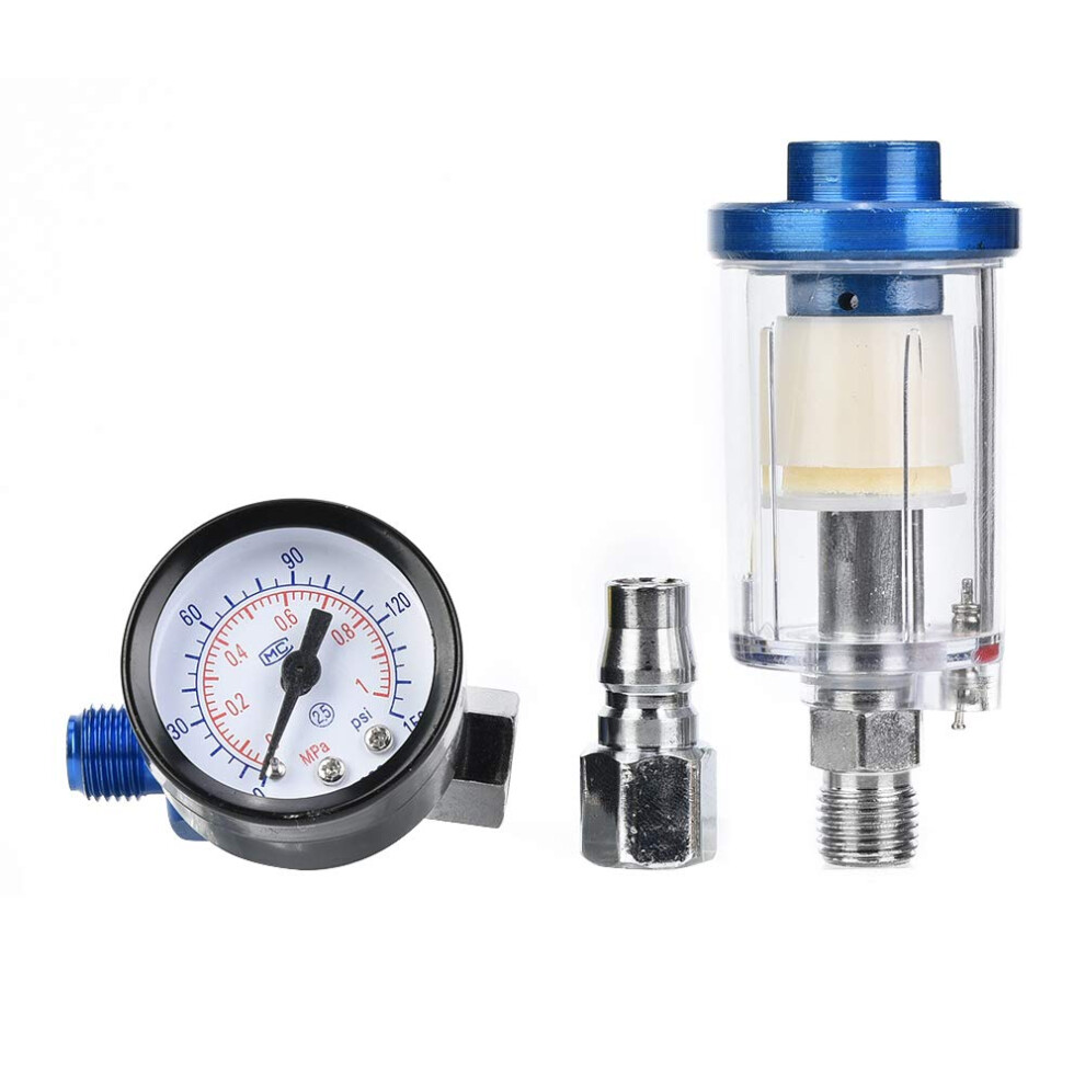 1/4In Air Inlet Pressure Regulator Filter Water Oil Trap Separator Automotive Refinish Compact Tool Kit Refinish Kit 9354506356071