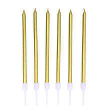 12 Unidades Velas Para Bolo Douradas Para Festas