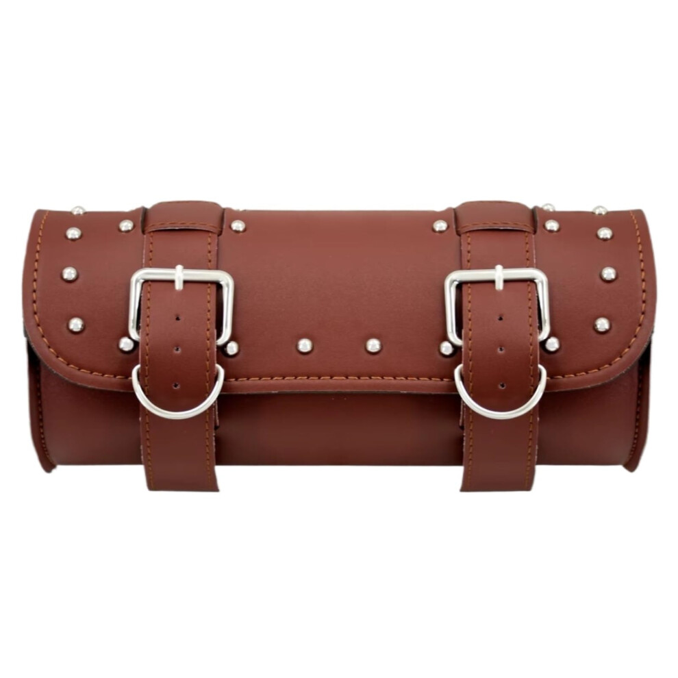 Motorcycle Saddle Bags Universal Tail Bag For Touring Motorcycles, Fork Tool Bag Compatible, Front Travel Luggage Brown 9016109477842