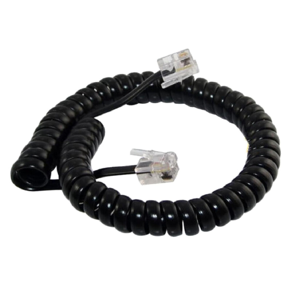 Rj9 Rj11 4P4c Handsets Cord Flexible 3 Meters Office And Home Telephone Line Black 9393856425709
