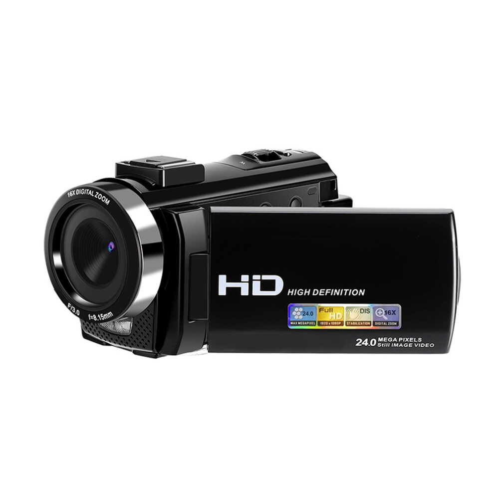 Video Camera 1080P/24Mp/16X Zoom/270 Degree Rotation 4-Piece Black 7314280150854