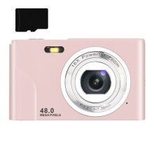 Digitalkamera 48MP 16x Zoom, HD-Display, 2.4" IPS-Bildschirm, 32GB Speicherkarte Pink