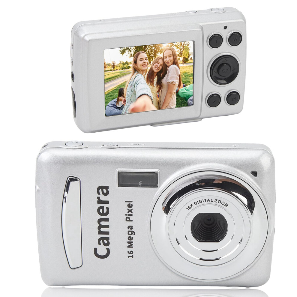 Digital Camera, 1080P 16MP, compact with 2.4 In Screen, 16X, 32G card Silver-image-OPC-PMB9MKX-NEW