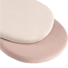 Soft Cotton Cradles Mattress Sheet 2 Pack Cradle Bassinet Infant Fitted Sheet Stretchy Baby Sheet Apricot Nude Pin
