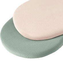 Stretchy Baby Pad Sheet Breathable Cotton Fitted Bassinet Mattress Sheet 2-Pack Cradle Cover Washable Outer Covers