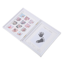Unique Baby Photo Frame Handprint Footprint White Growth Memory Home Decor White Wood Keepsake Frame For Baby Milestones
