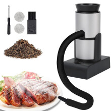 Portable Cocktail Smoker, Handheld Cold Smoke Infuser Kit, Kitchen Smoker Gun For Meat, Cheese, Salmon, Silver Finish