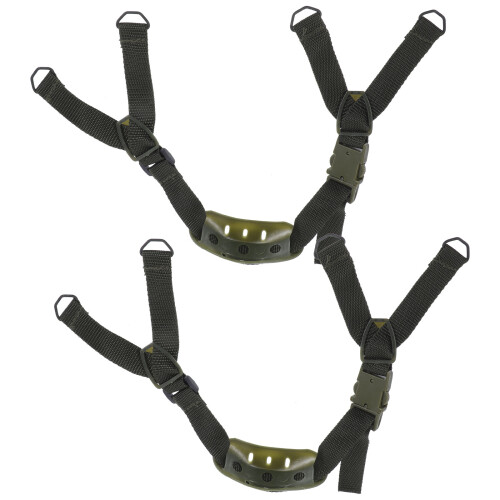 2St Elastische Kinriem Voor Helm Olijfgroen Canvas Hardhat Ski