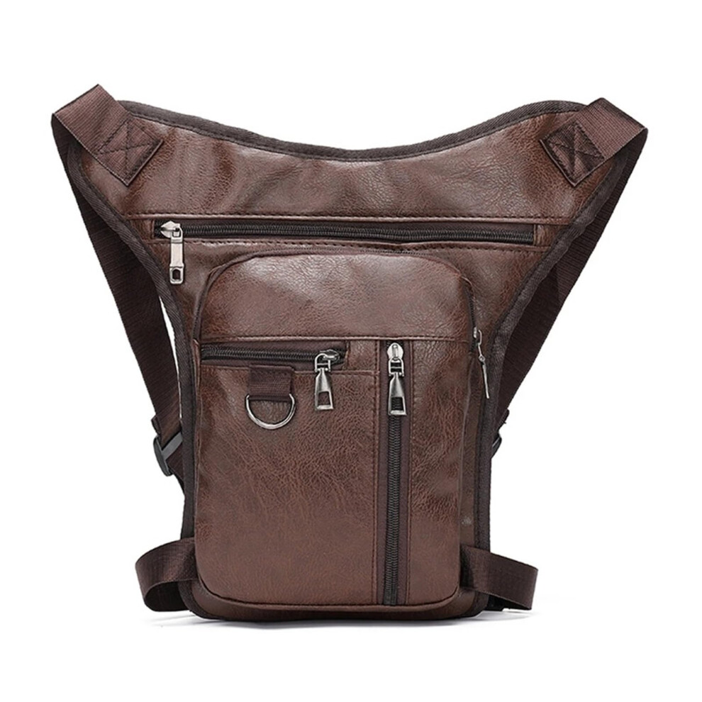 Motorcycle Tail Bag Pu Leather Drop Leg Bag Thigh Hip Bum Belt Leg Waist Bag For Riding Unisex 156 Dark/Brown 9016109478450