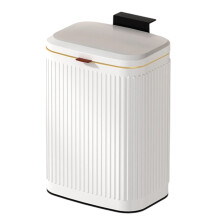 Väggmonterad papperskorg med lock i rostfritt stål, kompostkorg, soptunna för inomhuskök för badrum (8 liter, elfenben)
