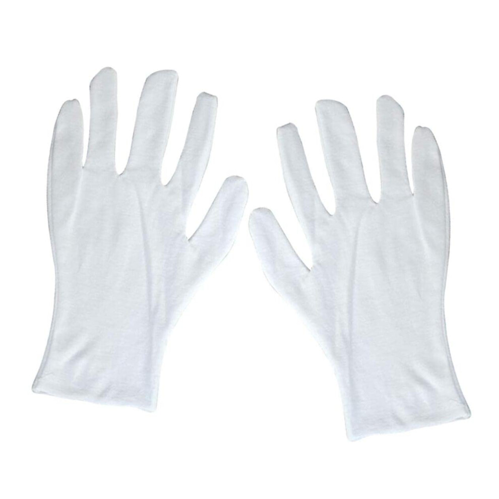 6-Pair Long White Cotton Gloves For Work And Inspection, Breathable Soft For Eczema And Jewelry Handling 9354506362461