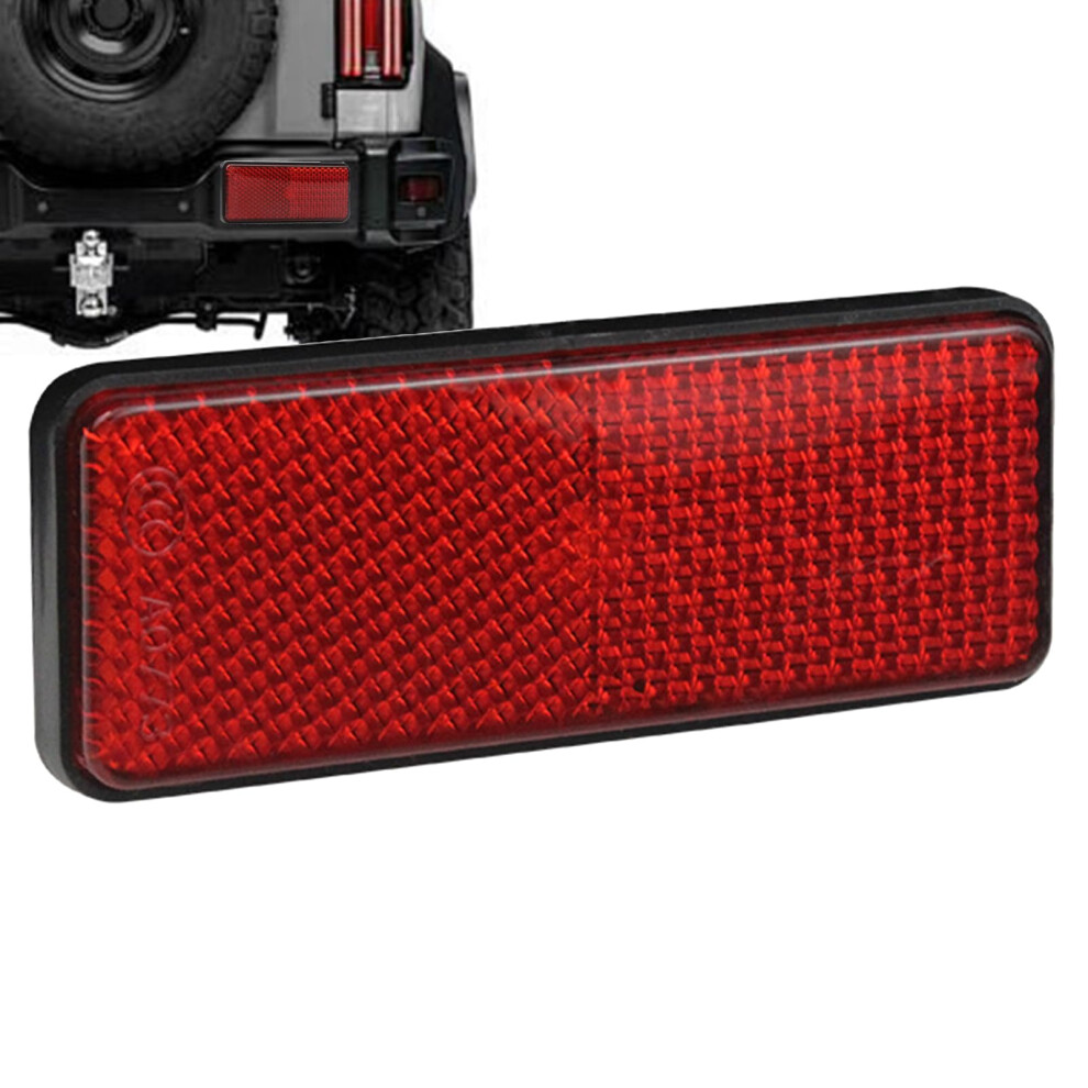 Motorcycle Reflective Warning Reflectors Screw Mount Tail Lights For Night Rectangular Rear Reflector Scooter Bike Red 9354506363239