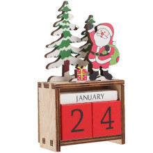 5Stk Holz Weihnachtskalender Santa Geschenk