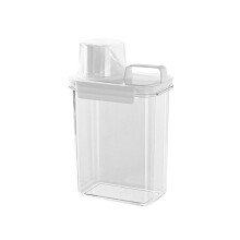 Airtight Laundry Detergent Powder Storage Box Clear Plastic Container With Measuring Cup 1L BPA Free Multipurpose Jar