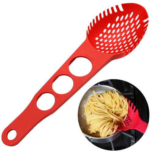 Nylon Spaghetti Server Non-Stick Slotted Strainer Spoon Spaghetti Measure Tool Large Size