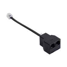 Phone Jack Splitter, Two-Way Telephone Wire Converter, 12 Cm Cable, Durable Flexible, Space-Saving For Fax, Modem & DSL