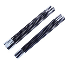 Fiberglass Tent Pole Replacement Kit 2-Piece Set Pole Sections Support Bar For Camping Trekking Black